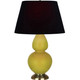 Robert Abbey - CI20K - One Light Table Lamp - Double Gourd - Citron Glazed Ceramic w/Antique Natural Brass