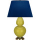 Robert Abbey - CI20N - One Light Table Lamp - Double Gourd - Citron Glazed Ceramic w/Antique Natural Brass