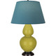 Robert Abbey - CI21B - One Light Table Lamp - Double Gourd - Citron Glazed Ceramic w/Deep Patina Bronze