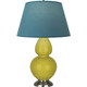Robert Abbey - CI22B - One Light Table Lamp - Double Gourd - Citron Glazed Ceramic w/Antique Silver