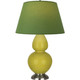 Robert Abbey - CI22G - One Light Table Lamp - Double Gourd - Citron Glazed Ceramic w/Antique Silver