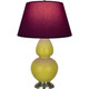 Robert Abbey - CI22P - One Light Table Lamp - Double Gourd - Citron Glazed Ceramic w/Antique Silver