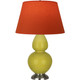 Robert Abbey - CI22T - One Light Table Lamp - Double Gourd - Citron Glazed Ceramic w/Antique Silver
