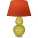 Robert Abbey - CI23T - One Light Table Lamp - Double Gourd - Citron Glazed Ceramic w/Lucite