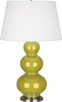 Robert Abbey - CI42X - One Light Table Lamp - Triple Gourd - Citron Glazed Ceramic w/Antique Silver