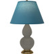 Robert Abbey - CR10B - One Light Accent Lamp - Small Double Gourd - Ash Glazed Ceramic w/Antique Natural Brass
