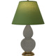 Robert Abbey - CR10G - One Light Accent Lamp - Small Double Gourd - Ash Glazed Ceramic w/Antique Natural Brass