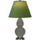 Robert Abbey - CR12G - One Light Accent Lamp - Small Double Gourd - Ash Glazed Ceramic w/Antique Silver