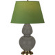 Robert Abbey - CR20G - One Light Table Lamp - Double Gourd - Ash Glazed Ceramic w/Antique Natural Brass