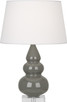 Robert Abbey - CR33X - One Light Accent Lamp - Small Triple Gourd - Ash Glazed Ceramic w/Lucite
