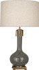 Robert Abbey - CR992 - One Light Table Lamp - Athena - Ash Glazed Ceramic w/Aged Brass