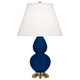 Robert Abbey - CT10X - One Light Accent Lamp - Small Double Gourd - Cobalt Glazed Ceramic w/Antique Natural Brass