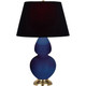 Robert Abbey - CT20K - One Light Table Lamp - Double Gourd - Cobalt Glazed Ceramic w/Antique Natural Brass