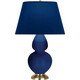 Robert Abbey - CT20N - One Light Table Lamp - Double Gourd - Cobalt Glazed Ceramic w/Antique Natural Brass