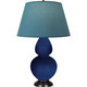 Robert Abbey - CT21B - One Light Table Lamp - Double Gourd - Cobalt Glazed Ceramic w/Deep Patina Bronze