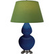 Robert Abbey - CT22G - One Light Table Lamp - Double Gourd - Cobalt Glazed Ceramic w/Antique Silver