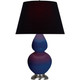 Robert Abbey - CT22K - One Light Table Lamp - Double Gourd - Cobalt Glazed Ceramic w/Antique Silver