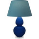 Robert Abbey - CT23B - One Light Table Lamp - Double Gourd - Cobalt Glazed Ceramic w/Lucite