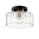Troy Lighting - C7551-TBK/PN - One Light Semi-Flush Mount - Bergamot Station - Texture Black