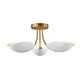 Maxim - 10823WTNAB - Three Light Semi Flush Mount - Maris - White/Natural Aged Brass
