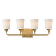 Maxim - 12884SWNAB - Four Light Bath Vanity - Hudson - Natural Aged Brass