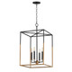 Maxim - 28625BKWBR - Four Light Pendant - SoHo - Black/Weathered Brass