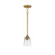 Maxim - 92880CLNAB - One Light Pendant - Hudson - Natural Aged Brass