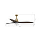 Fleur 64" Ceiling Fan (F757L-HBR/DB)