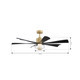 Veyra 56" Ceiling Fan (F761L-LBR/CL)