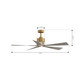 Oovin 54" Ceiling Fan (F766L-HBR/WCD)