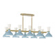 Robert Abbey - BB20LY - Ten Light Chandelier - Clare - Modern Brass w/Baby Blue Lily Painted