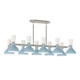 Robert Abbey - BB21LY - Ten Light Chandelier - Clare - Polished Nickel w/Baby Blue Lily Painted