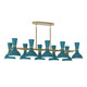 Robert Abbey - PC20PC - Ten Light Chandelier - Clare - Modern Brass w/Peacock Painted