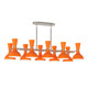 Robert Abbey - PM21PM - Ten Light Chandelier - Clare - Polished Nickel w/Pumpkin Painted