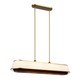 Varaluz - 520N06SBW - Six Light Linear Pendant - Desert Flyer - Satin Brass/Medium Walnut