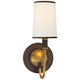 manufacturer_finish:Bronze with Antique Brass|manufacturer_glass:4 x 4.5 x 6 Linen with Black Trim