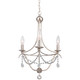 Crystorama - 413-SA-CL-MWP - Three Light Mini Chandelier - Metro - Antique Silver