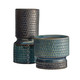 Arteriors - AVC20 - Vases Set of 2 - Cliff - Gunmetal & Teal Reactive