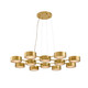 Arteriors - DLC50 - 12 Light Chandelier - Wright Grid - Antique Brass/White