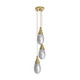 Arteriors - DPC35 - Three Light Chandelier - Giselle - Smoke Luster/Antique Brass