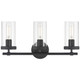 Lily Three Light Vanity (61123-MBL/CLR)