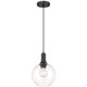 Access - 63090-MBL/CLR - One Light Pendant - Chantelle - Matte Black