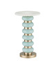 Currey and Company - 4000-0281 - Drinks Table - Lambent - Turquoise / Brushed Brass / Natural