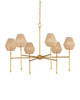 Currey and Company - 9000-1471 - LED Chandelier - Francie - Antique Gold Leaf / Natural