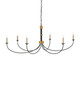 Currey and Company - 9000-1481 - Six Light Chandelier - Lawton - Satin Black / Contemporary Gold Leaf