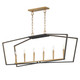 Maxim - 28616BKNAB - Six Light Linear Pendant - Melrose - Black / Natural Aged Brass