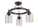 Craftmade - 53653-FBDT - Three Light Semi Flush Mount - Foxwood - Flat Black / Dark Teak