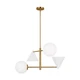 Visual Comfort Studio - AEC1114MWTBBS - Four Light Chandelier - Cosmo - Matte White and Burnished Brass