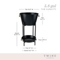 Black Beverage Tub with Stand and Serving Tray-view-4