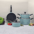 BergHOFF Slate Non-stick Aluminum 7Pc Cookware Set with Glass Lid-view-3